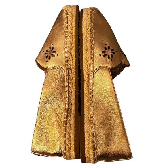 Kate Spade Rose Gold Flats Espadrilles, women’s size 7. Metallic lazer cut - Picture 5 of 10